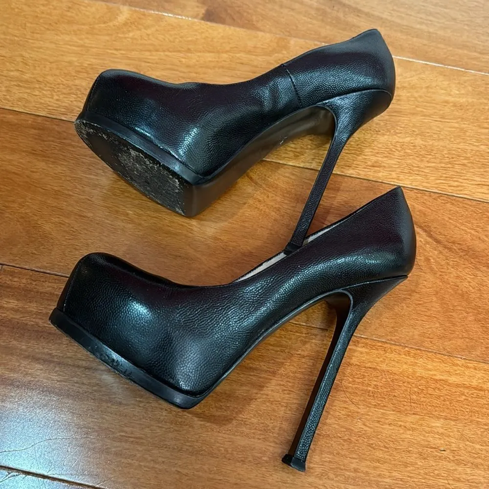 YSL Yves Saint Laurent Tribtoo Tribute Patent Platform Pump Shoes Heels 36.5 - Image 7