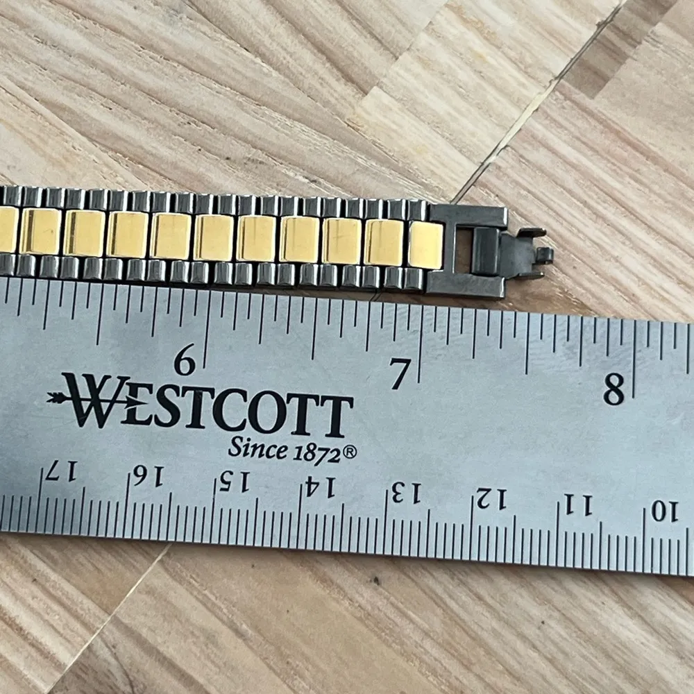 Seiko Ladies Watch Unique Two Tone Bracelet White Rectangular Dial - Image 14