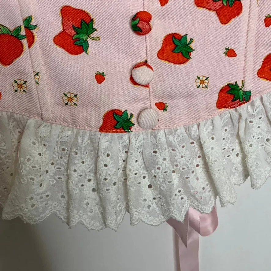 DollsKill Strawberry Shortcake Meadow Greeting Corset Top Strawberry Medium - Image 7