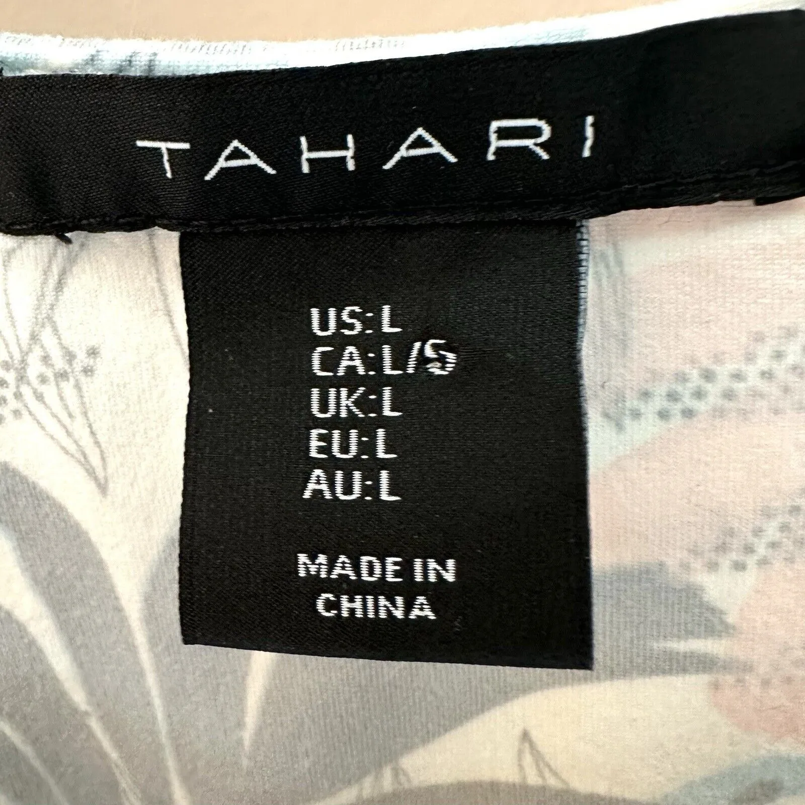 Tahari Dress Lg Sleeveless Pullover Midi Stretchy Tropical Palm Leaves Hawaiian - Image 2