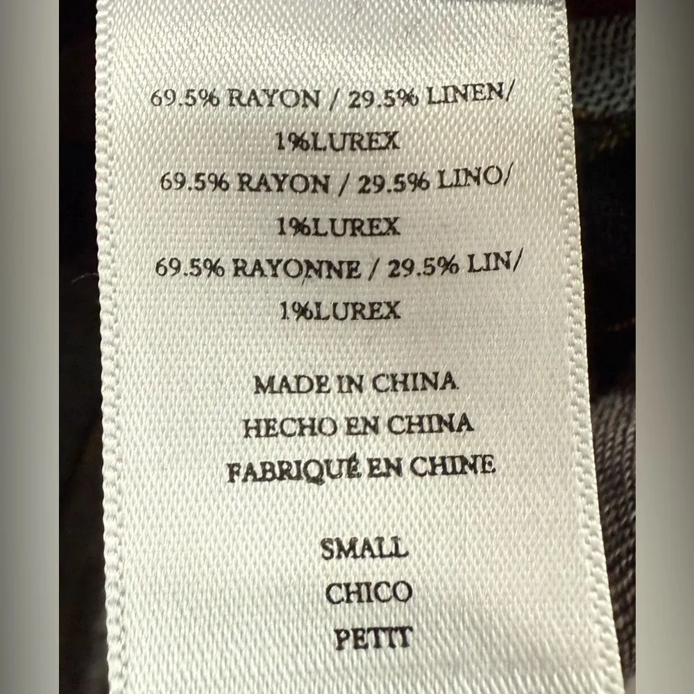 RAILS Beaux Blouse Varadero Striped Button Front Metallic Thread Peplum‎ Top SM - Image 10