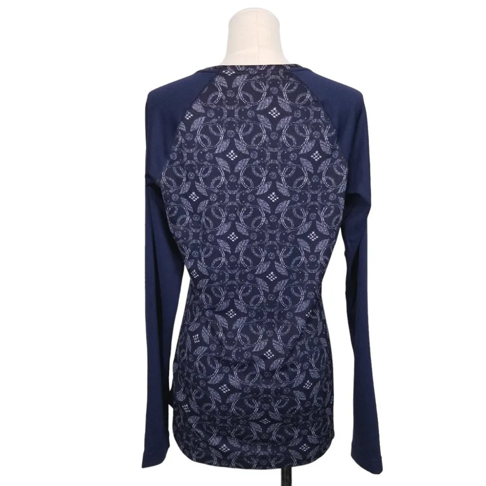 Patagonia Midweight Capilene Baselayer Crew Neck Shirt Blue Geometric Sz Medium - Image 4