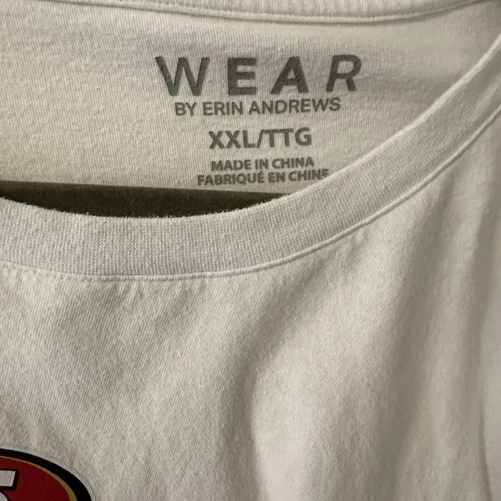 White Crop Top with Red san francisco 49ers logo Size XXL - Image 3