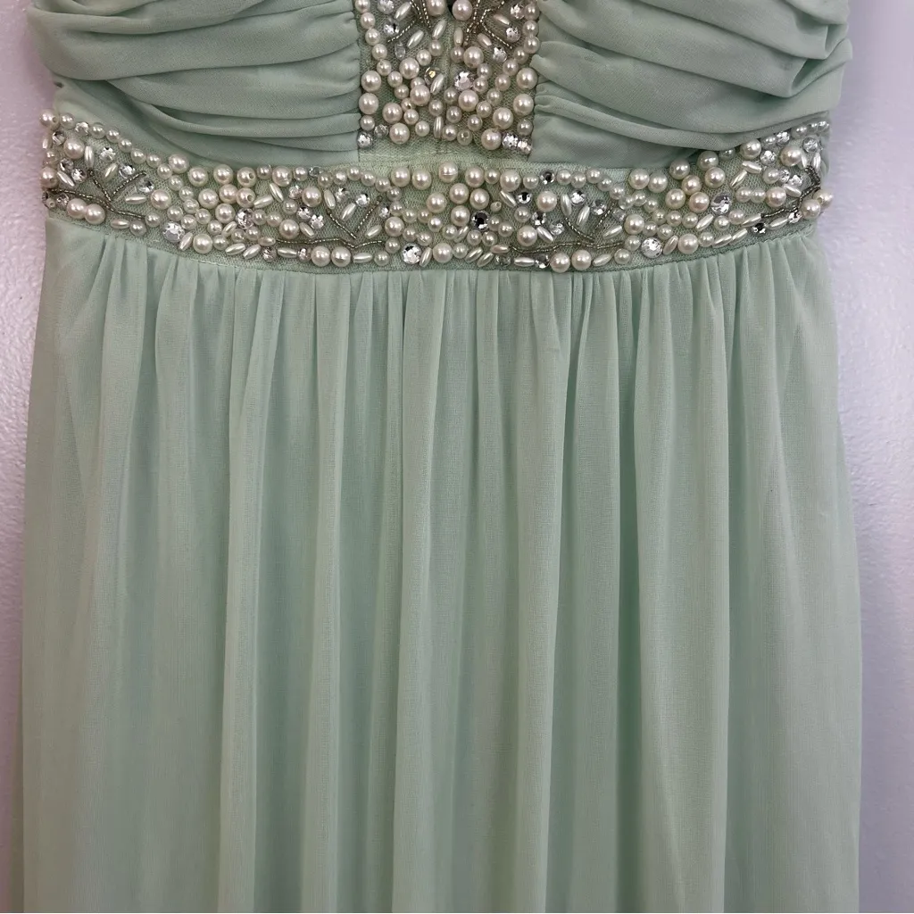 NWT City Studio Pastel Green Jewel Halter Neck Party/Prom Maxi Dress Size 5 - Image 13