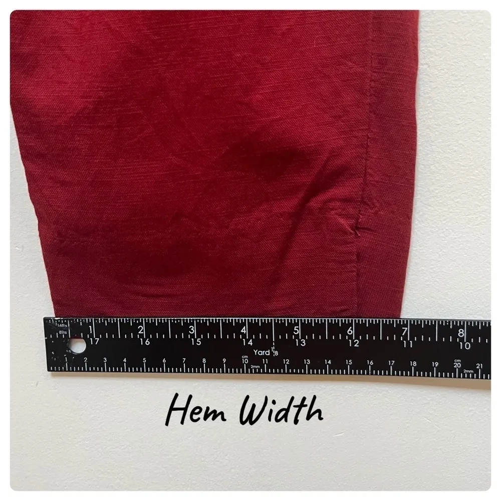 Gap Factory Non Functional Tie Paperbag Elastic Waist Lightweight Pant Size 10R Red - Image 8