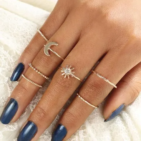 Stackable Midi Ring Set Gold - Image 2