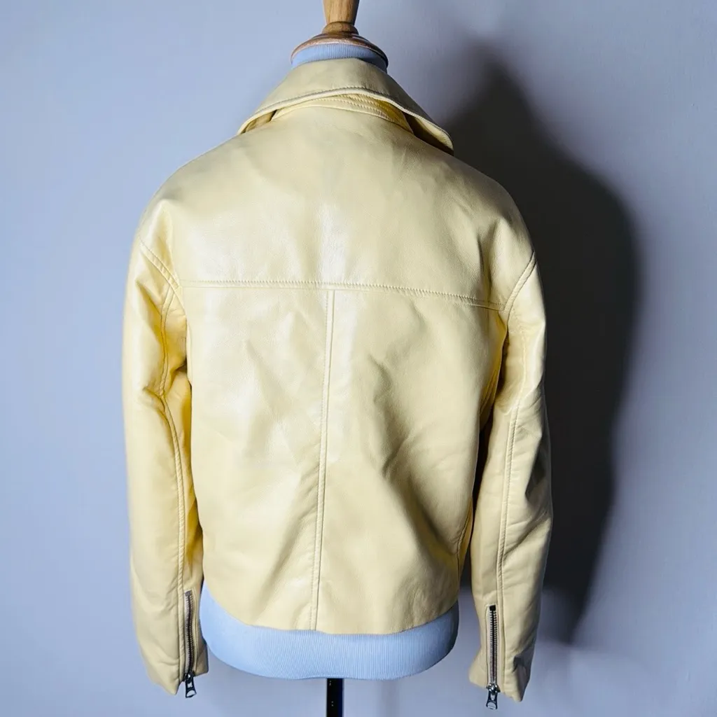 Wilfred Yellow Diaz Faux Vegan Leather Moto Jacket - Image 7