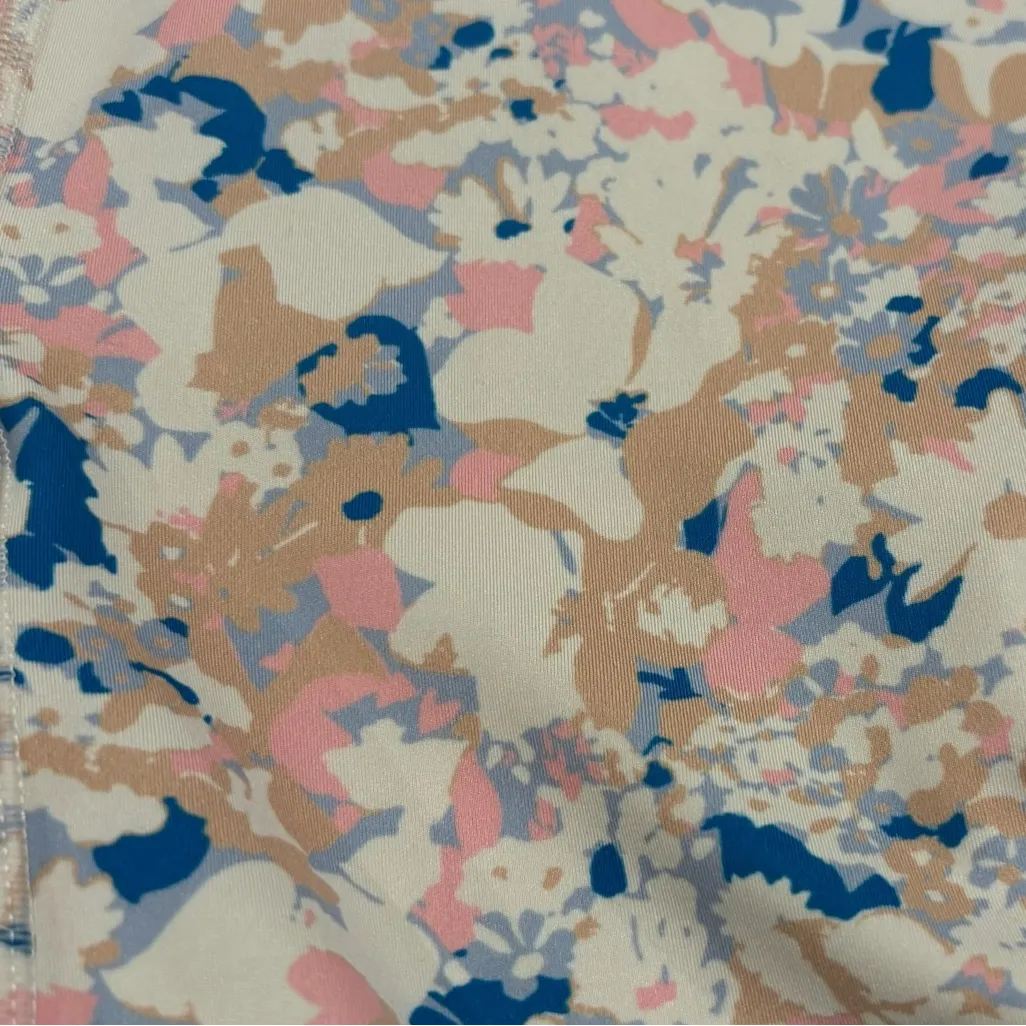 FABLETICS Mesh Breathable Medium Impact Sports Bra Cream and Blue Sports Bra - Image 4