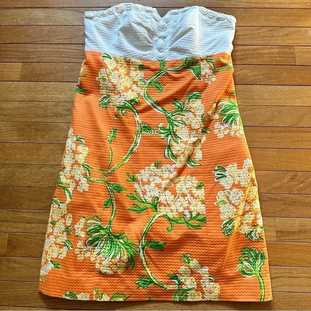 Lilly Pulitzer Brown Dress Printed Jacquard Lace by the Docks - Image 3