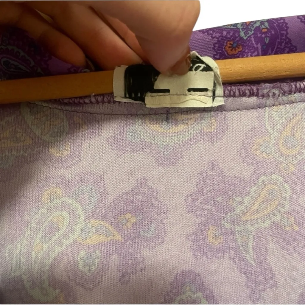 Vintage Purple Paisley Women's Nightshirt Size L - Image 6