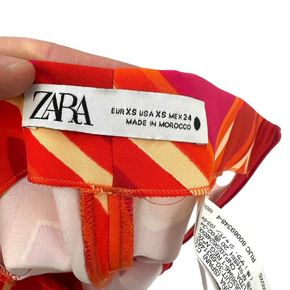 Zara Groovy Travel Print Set Pink Orange Swirl Retro Skort Set Size XS / Small - Image 13