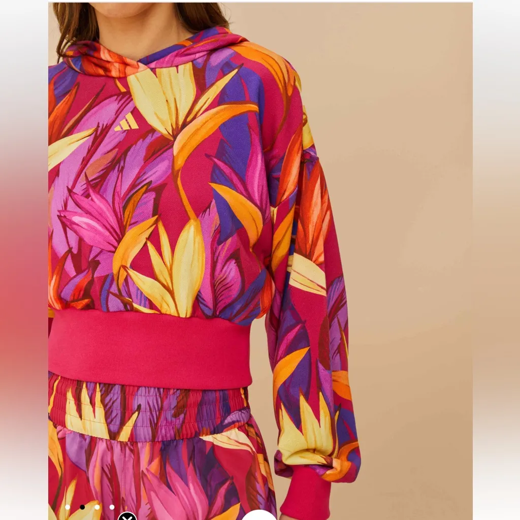 Farm Rio x Adidas Birds Of Paradise Bold Pink Jacket in Med NWT Retail $70 - Image 2