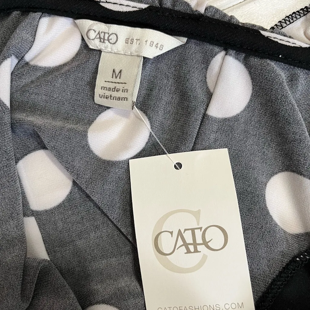 Cato Polka Dots Black And White Midi Dress - Image 5