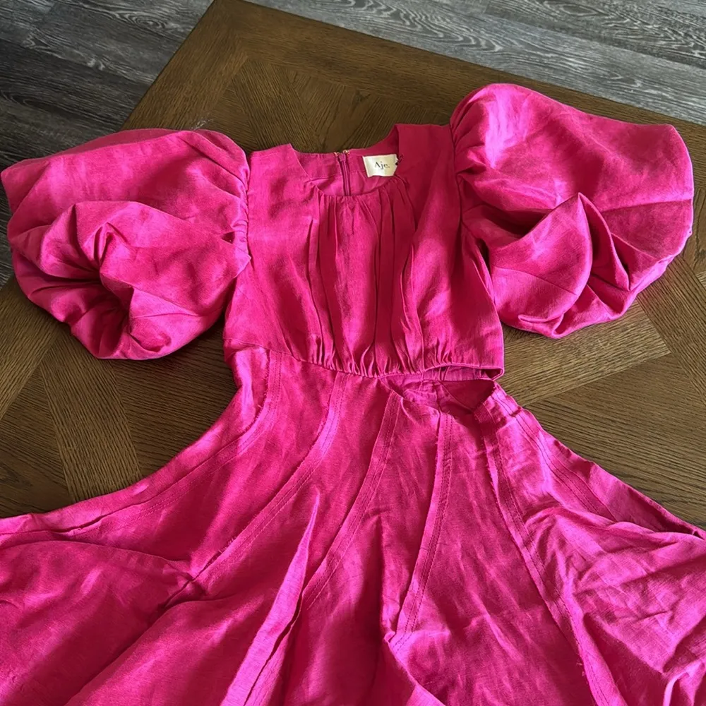 AJE Admiration Asymmetric Mini Dress, Fuchsia, Size AUS 6 US 2, $425 Pink - Image 5