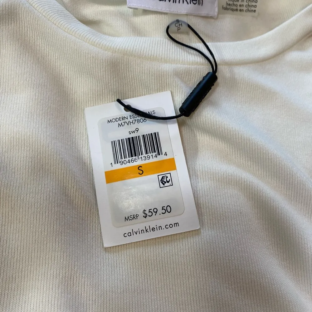 Calvin Klein Women’s Bell Sleeve Sweater Cream Size S NWT - Image 6