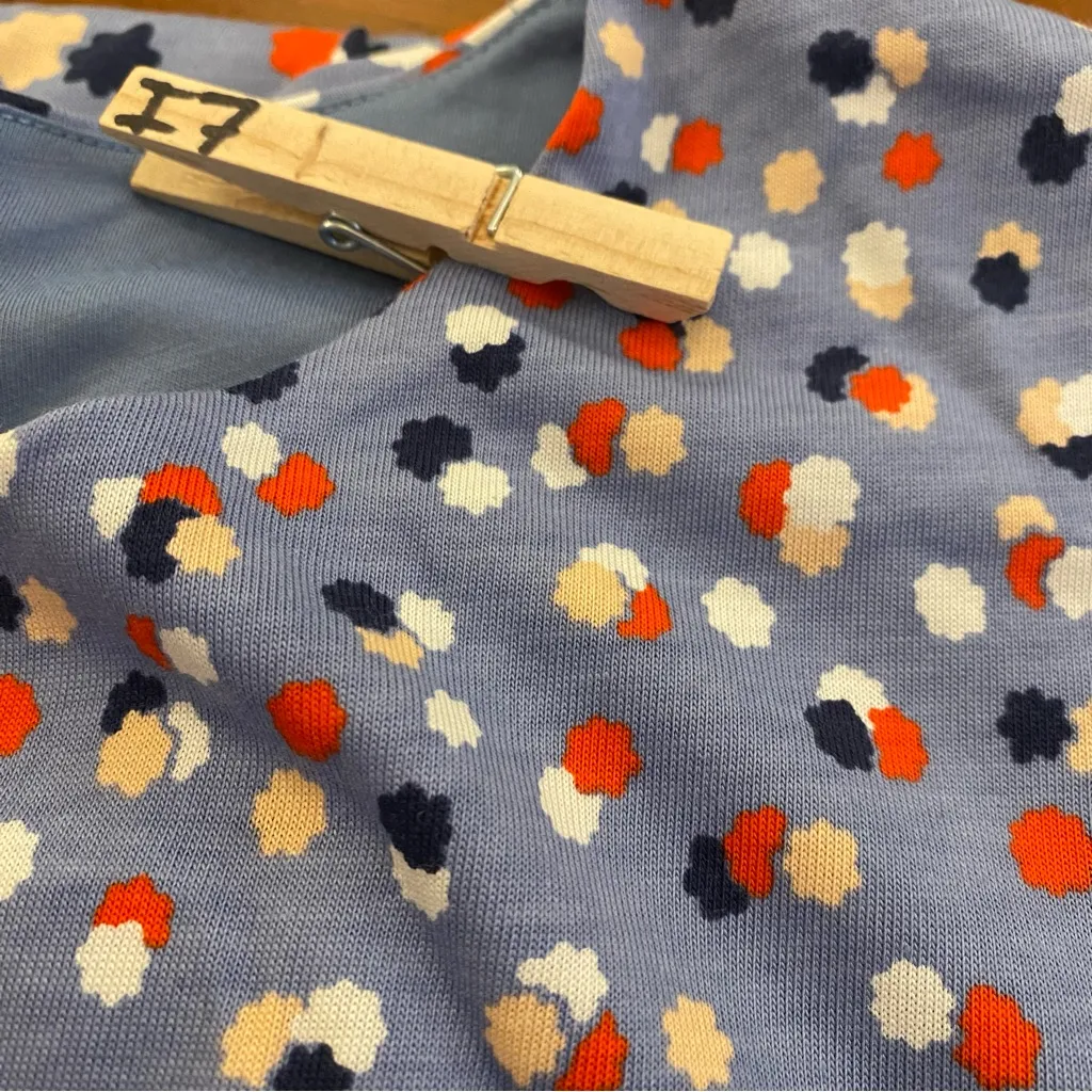 Boden Emory Knit Jersey Dress in‎ Fallen Blossom Blue Print Size 12 modal Cotton - Image 8