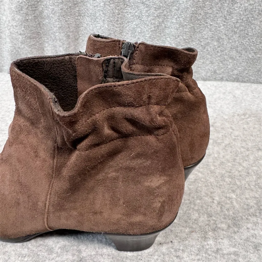 Munro Women's Brown Suede Ankle Booties Scrunch Heel Comfort Casual Size 8.5 - Image 6