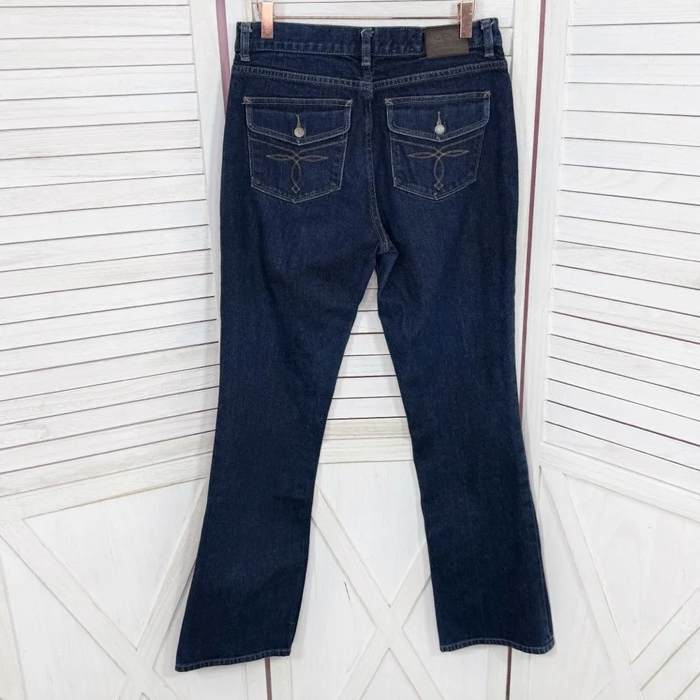 Lauren Ralph Lauren Bootcut Mid Rise Jeans Dark Blue 4 Western Preppy Classic - Image 2