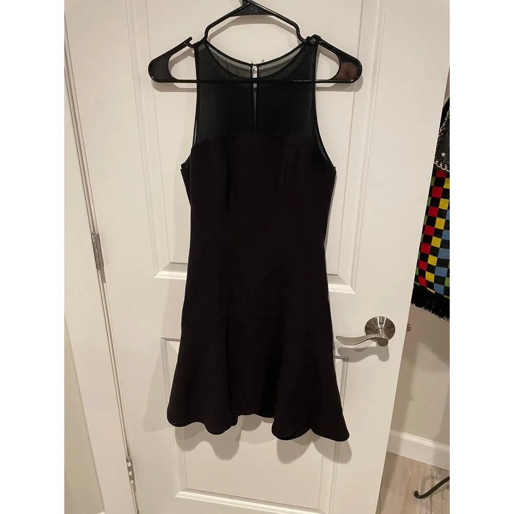 Club Monaco Lorna sheer sleeveless trumpet black dress size 2 - Image 3