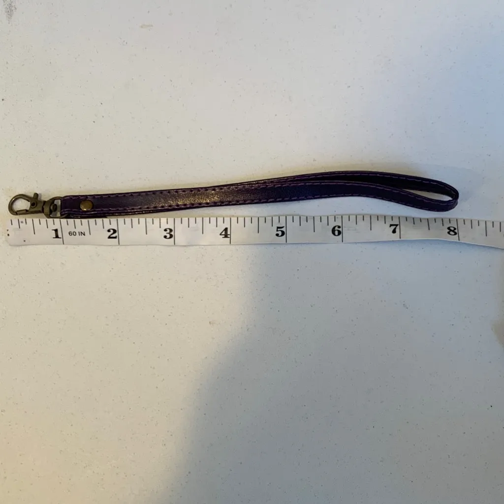 Purple Faux Leather Replacement Wristlet Bag Strap Black - Image 5