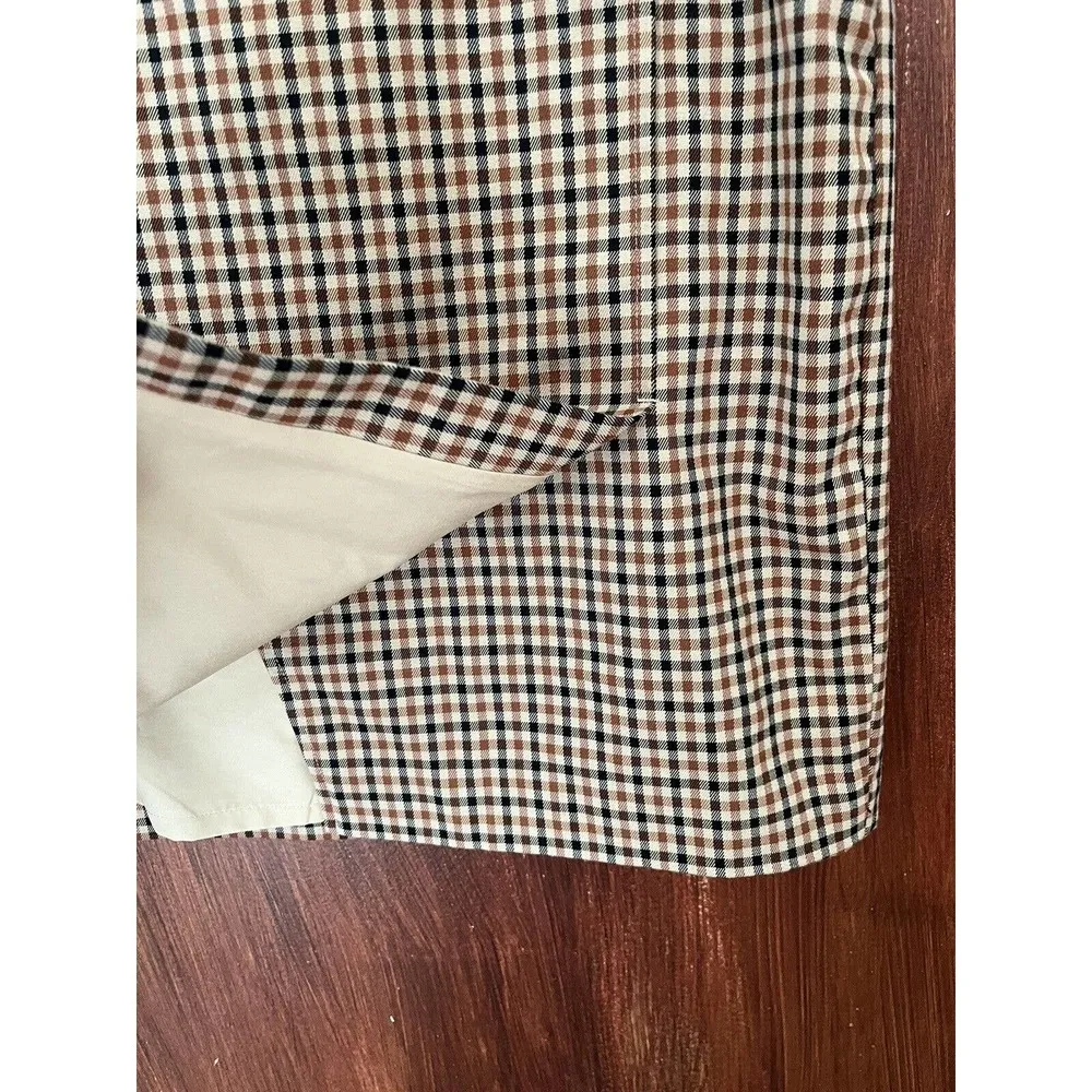 Ann Taylor Brown Plaid Straight Pencil Career Wear Skirt Women’s Size 2 Petite - Image 4