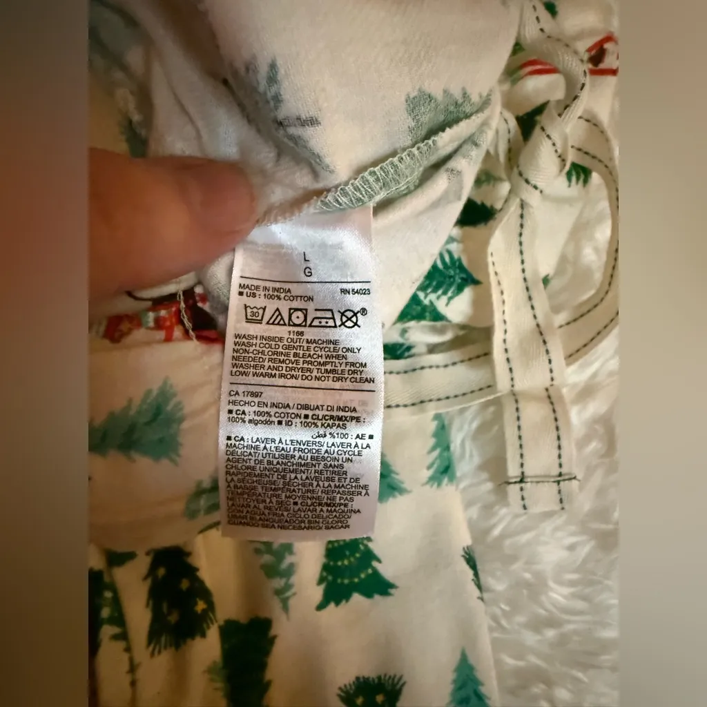 Old Navy Christmas Trees & Elf Flannel Pajamas PJ Lounge Leisure Pants Sz Lg NWT - Image 5