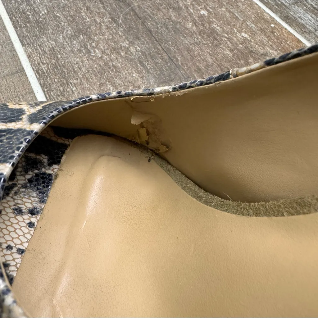 KELSI DAGGER OPEN TOE, Black Leather Snake skin High Heel, Laisey Pumps Sz‎ 8.5 - Image 11