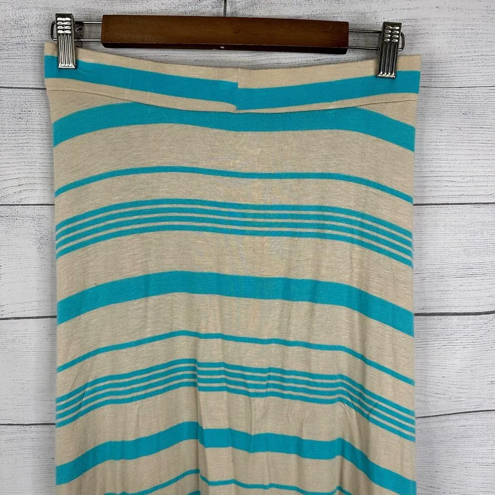 Stem Womens size XS Pull On Striped Skirt Beachy Coastal Lagenlook Stretch Blue - Image 5