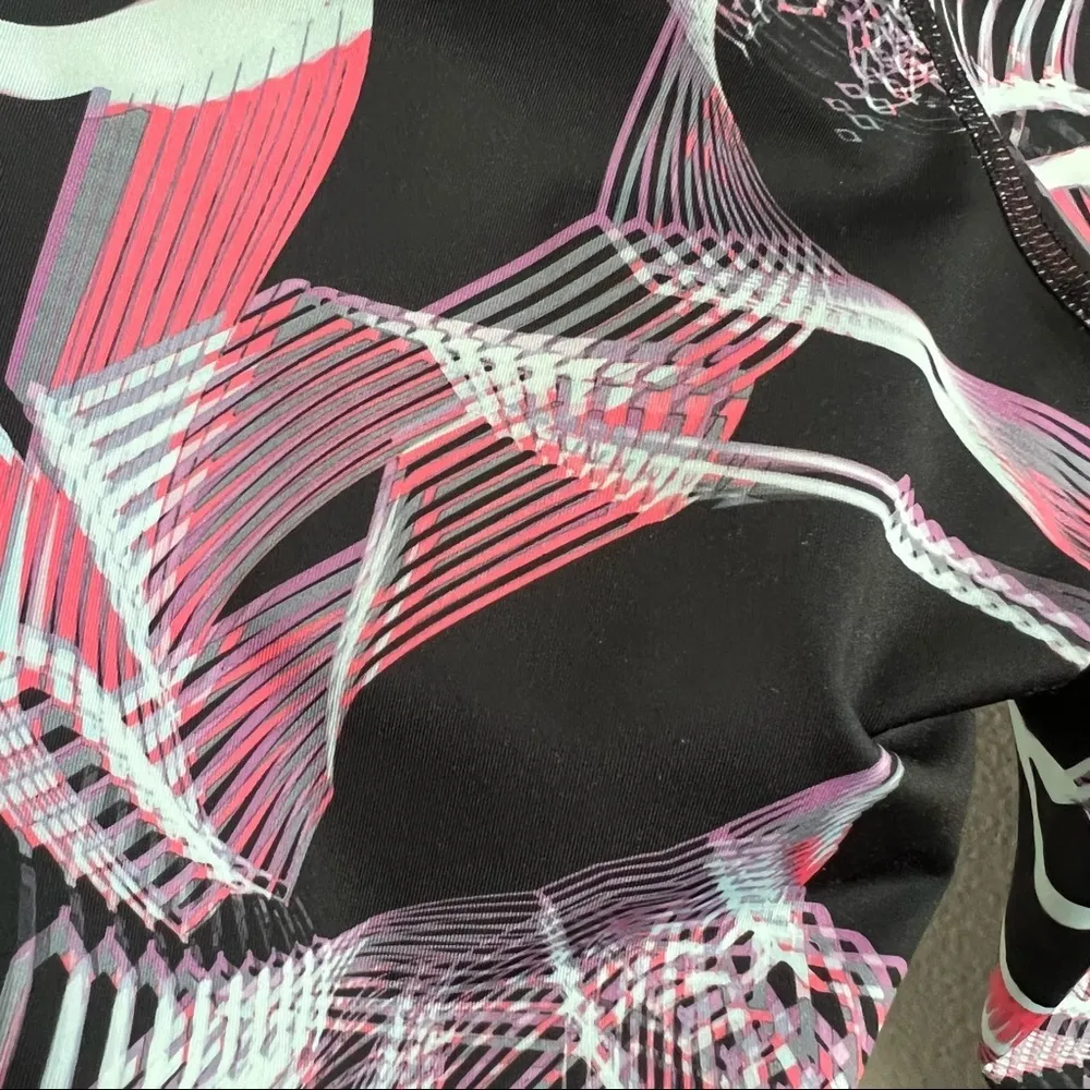 Nike Dri-Fit Power Right Fit Sea Coral Black Printed Running Crops Small - Image 11