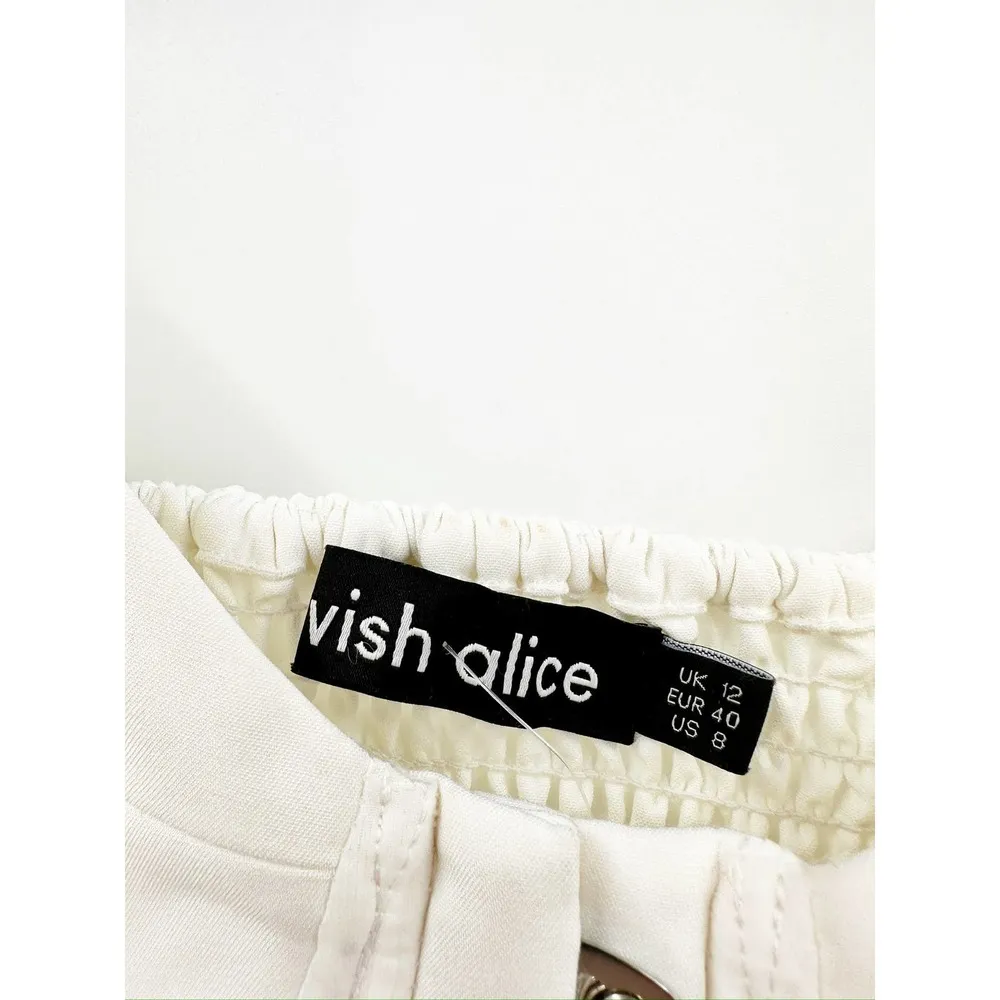 Lavish Alice White Sheer Corset Wide Leg Jumpsuit Size 8 - Image 4