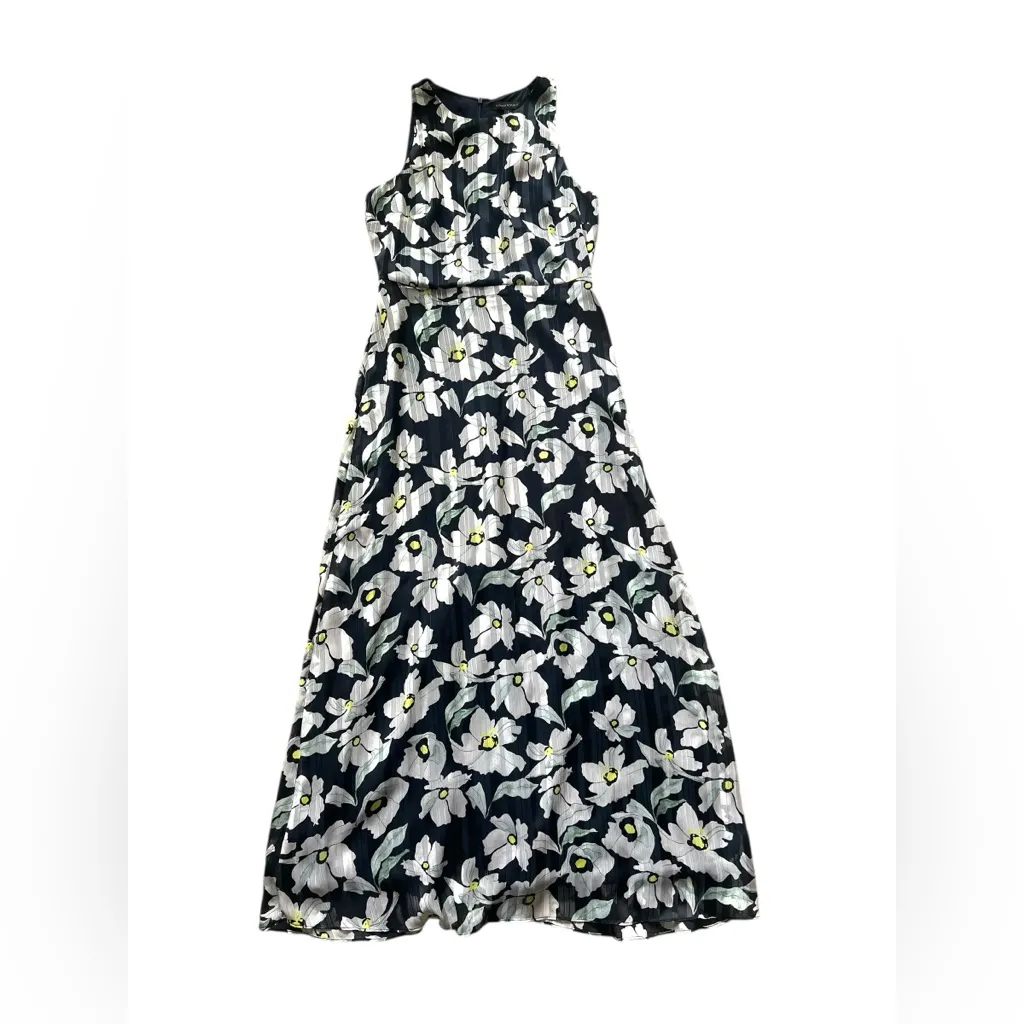 Banana Republic Floral Fit-and-Flare Sleeveless Maxi Dress Navy Size 6 - Image 4