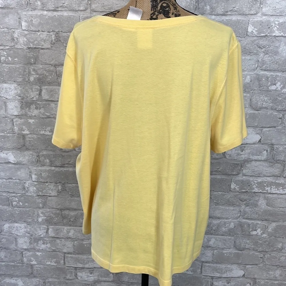 Just My Size Yellow Lace Up Tee - Image 3