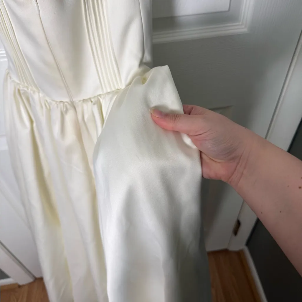 House of CB Coco Vintage Ivory Satin Midi Dress XS - Image 6