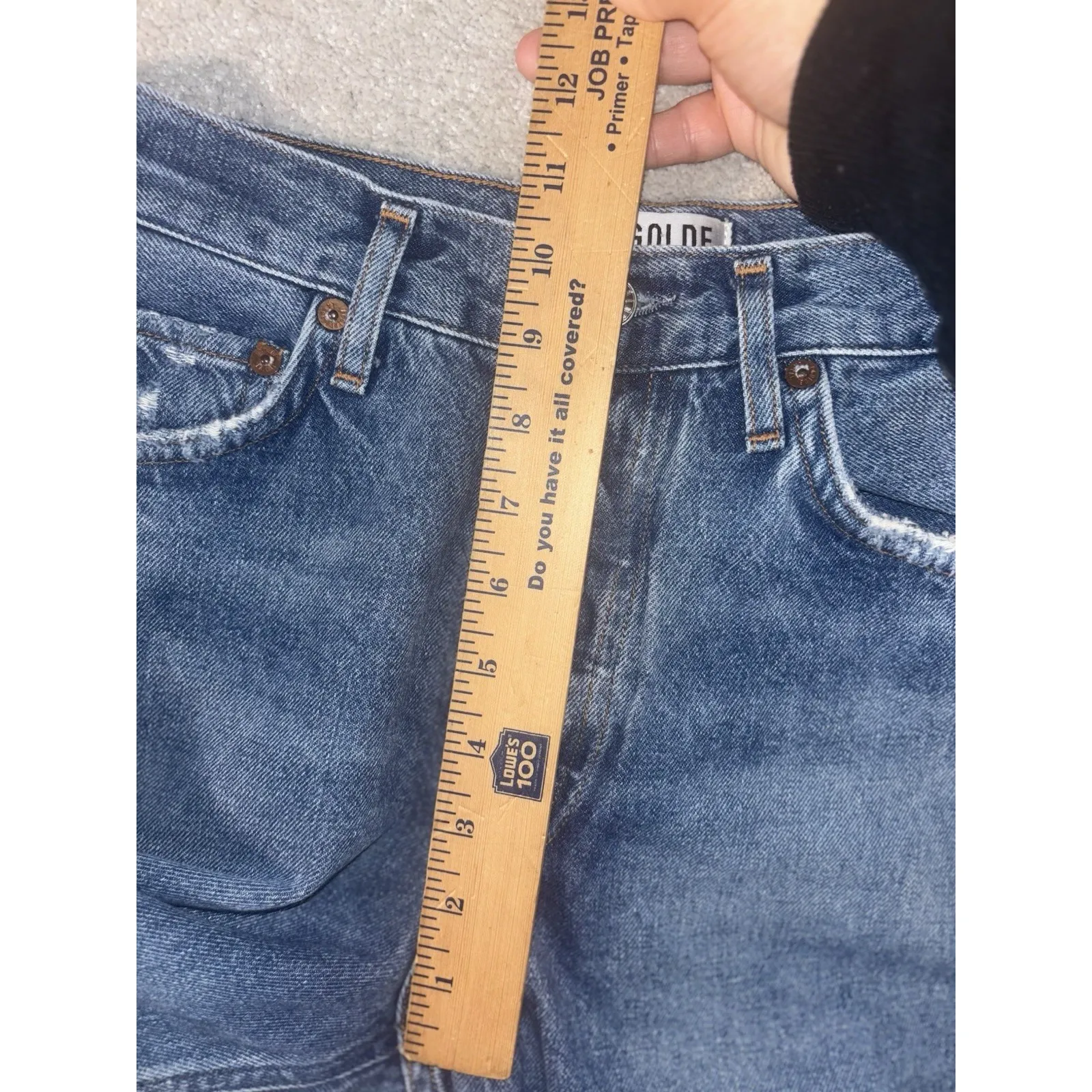 agolde feel good jamie‎ jeans button raw hem distressed 26 - Image 12