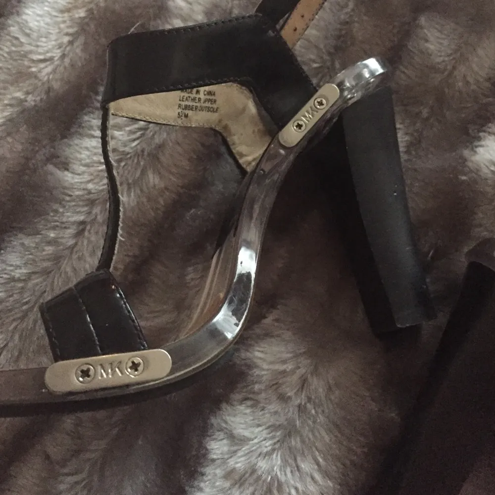Michael Kors Lucite Clear and Black block heels - Image 2