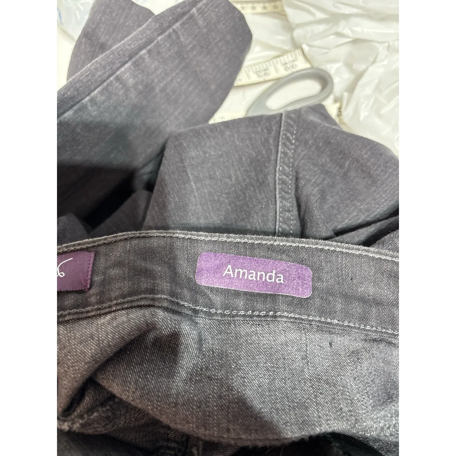 Gloria Vanderbilt Amanda Jeans 18W Grey High Rise Tapered Stretch Denim Pants‎ - Image 16