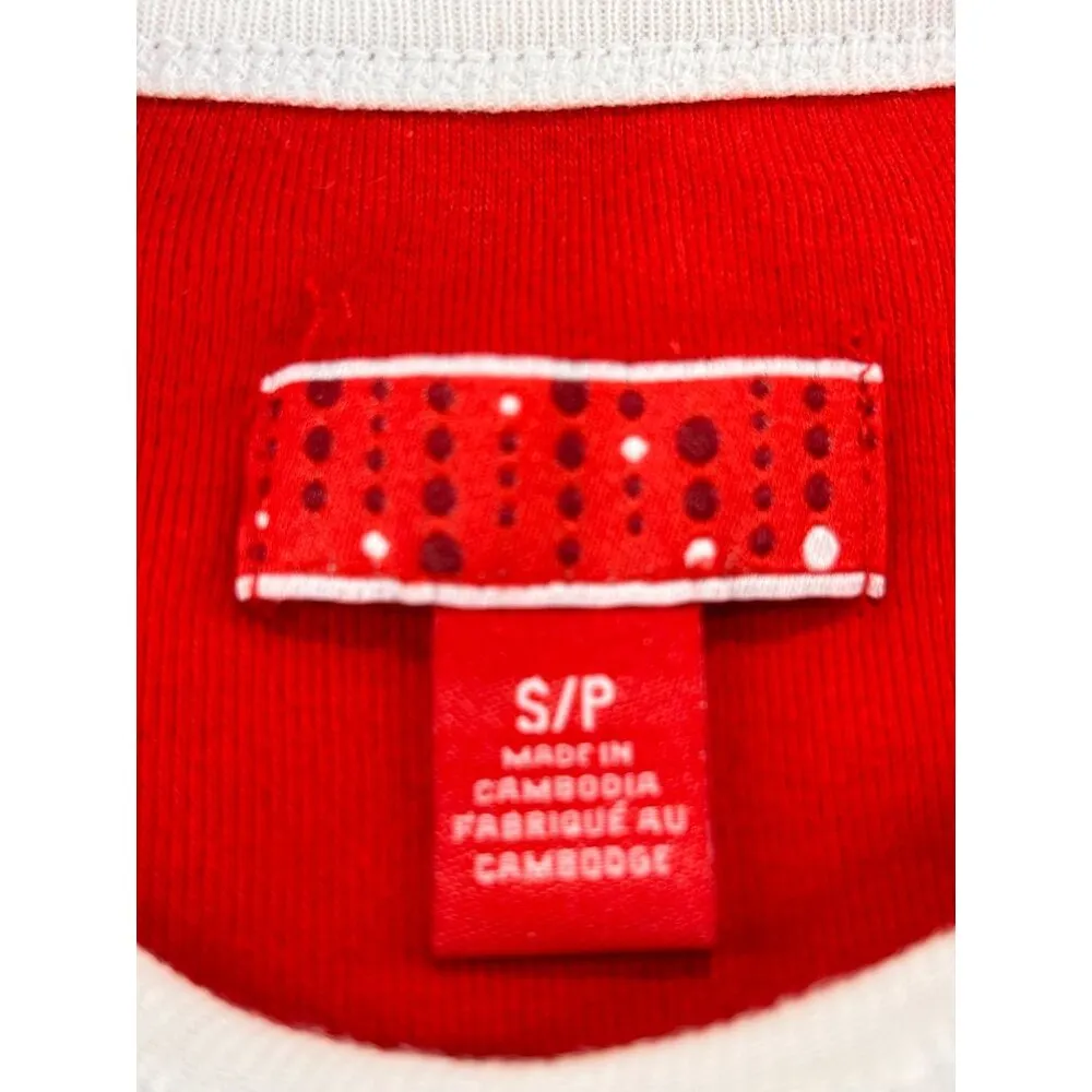 Santa Claus Long Sleeve Shirt Candy Cane Design women's S holiday Christmas Red - Image 3