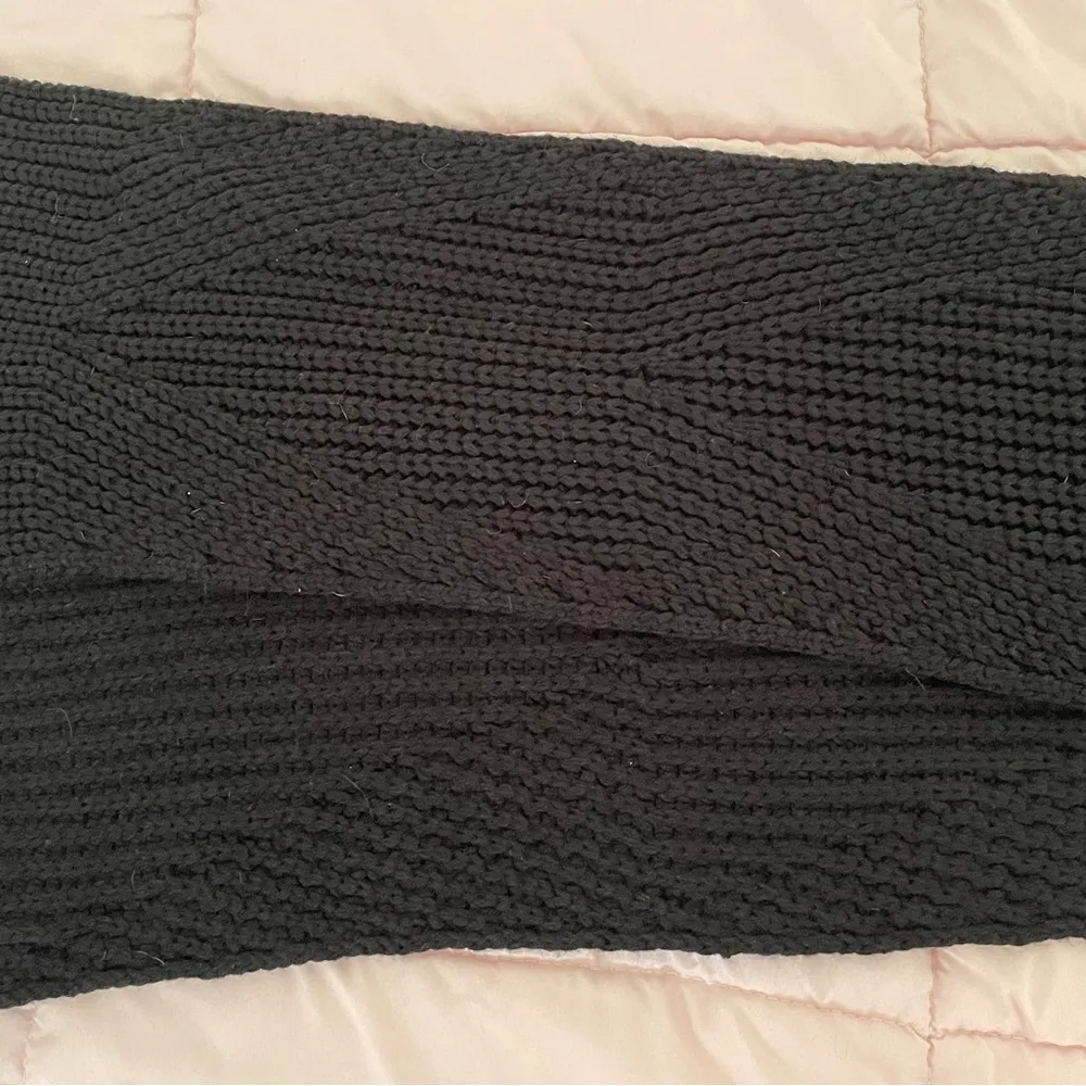 NWT Rebecca Minkoff Traveling Rib black minimalist knit scarf, size 76x10” boho - Image 10