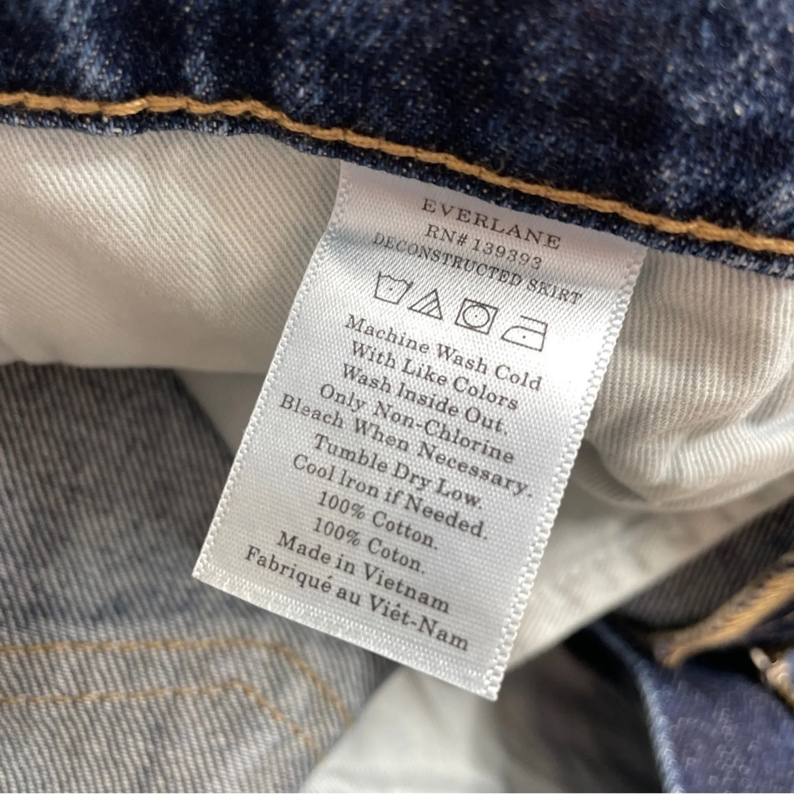 EVERLANE Denim Mini Skirt Womens Size 25 Distressed Indie Downtown Chic Casual - Image 10