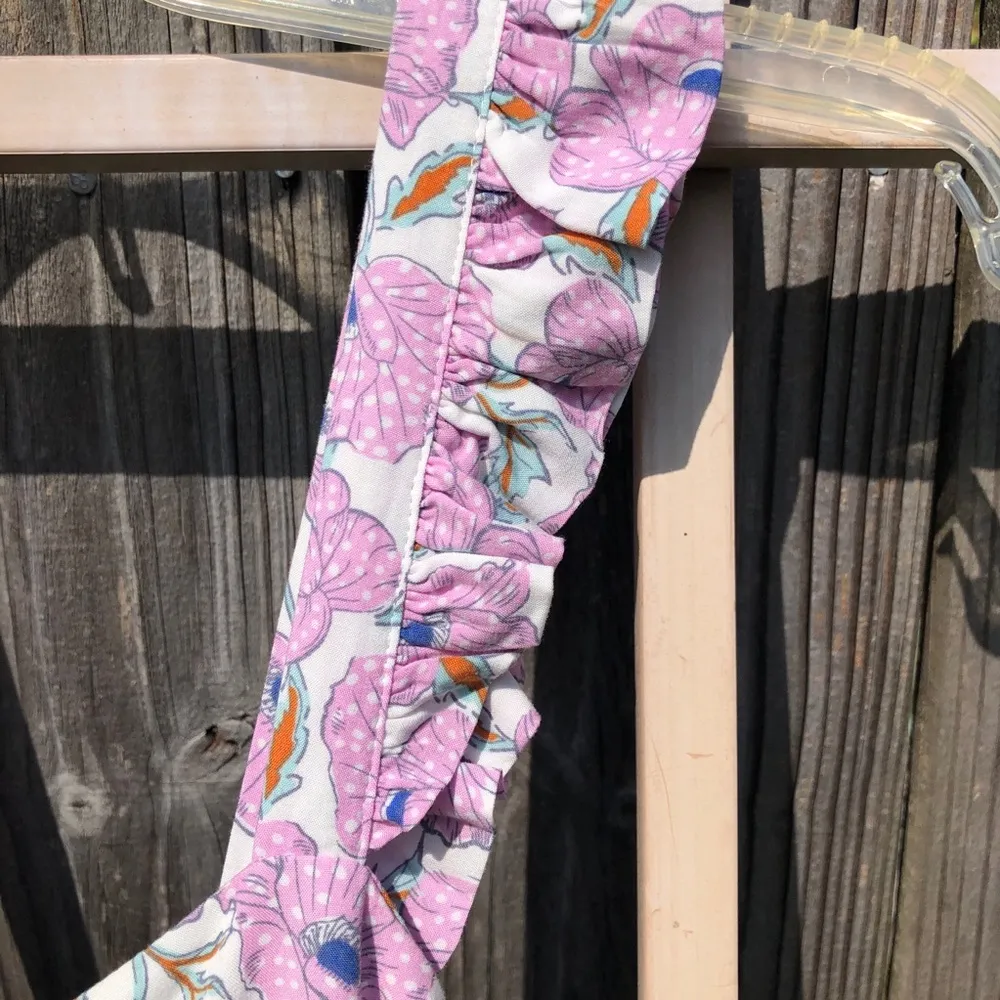 Haute Hippie  Pink Floral Print Sleeveless Prairie Ruffle Midi Maxi Dress M - Image 4