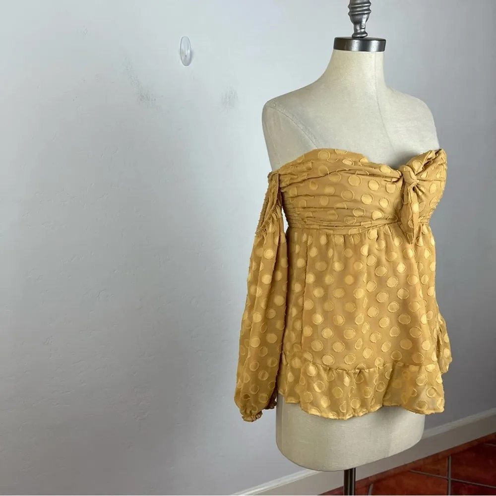 Show Me Your MuMu Nita Top in Gold Dot - Image 3