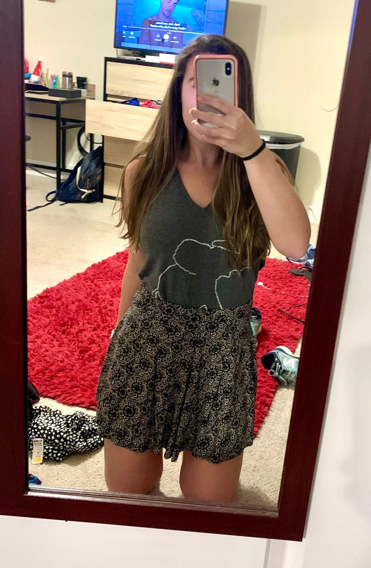 Patterned High Waisted Mini Skirt - Image 2