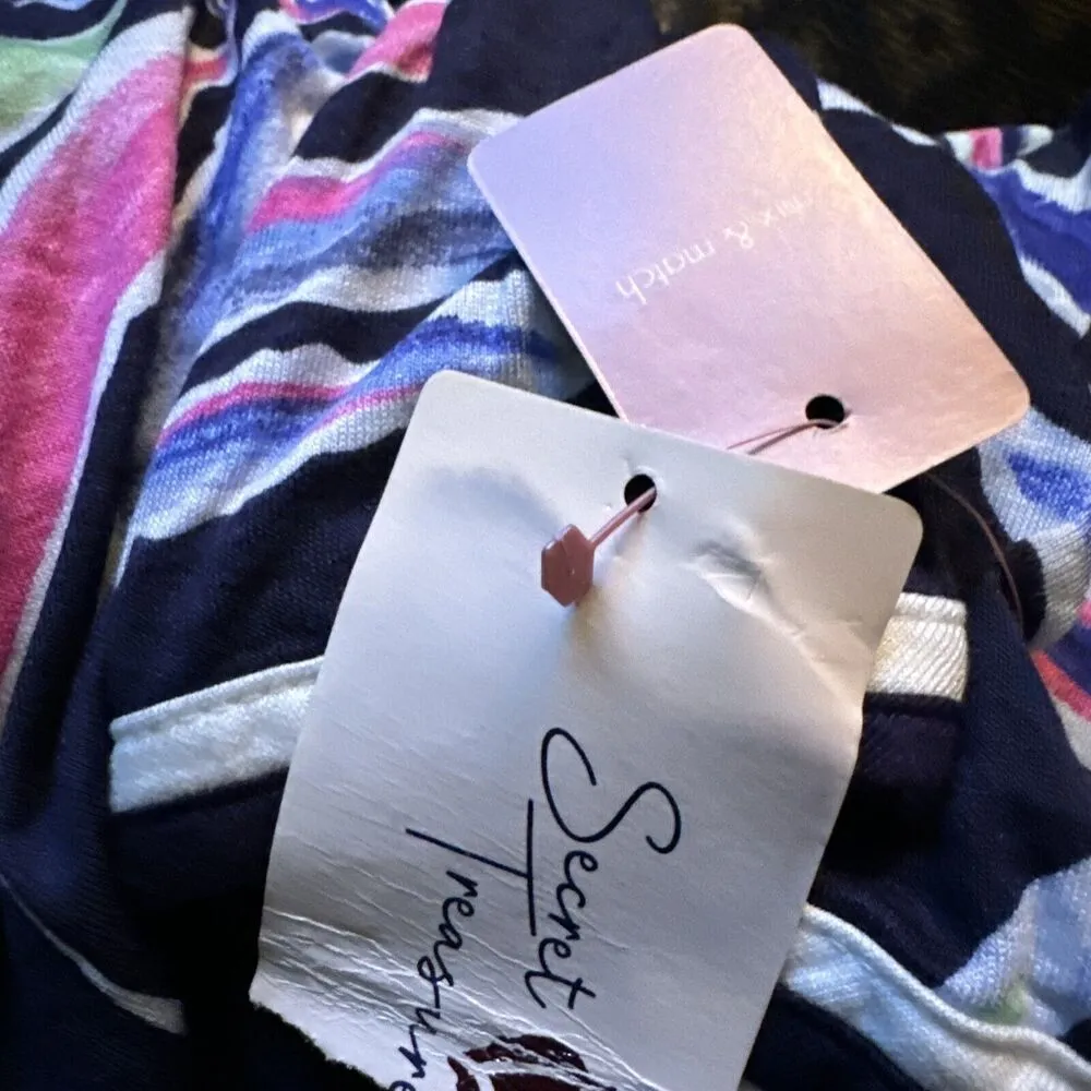 Women's Knit Sleep Shirt Dark Navy Tropical XL (16-18) READ - Image 3