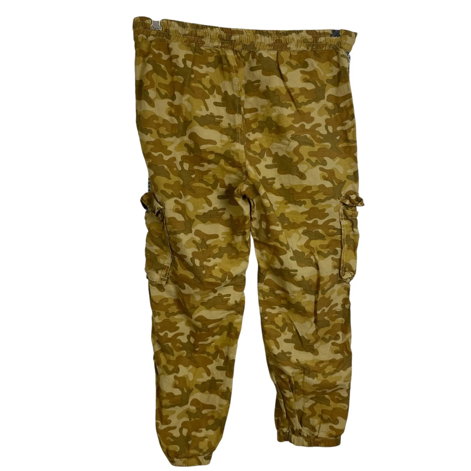 Sundance Camo Cargo Pants Womens PS Petite Small Pull On Elastic Embroider boho Green Size undefined - Image 2