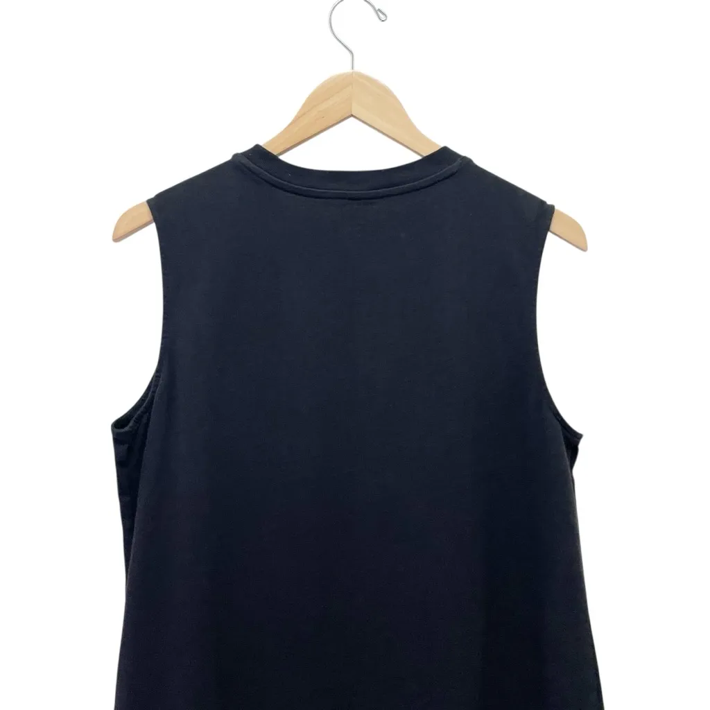 Everlane The Weekend Tank Dress Black Organic Cotton Midi Sleeveless Size Medium - Image 7