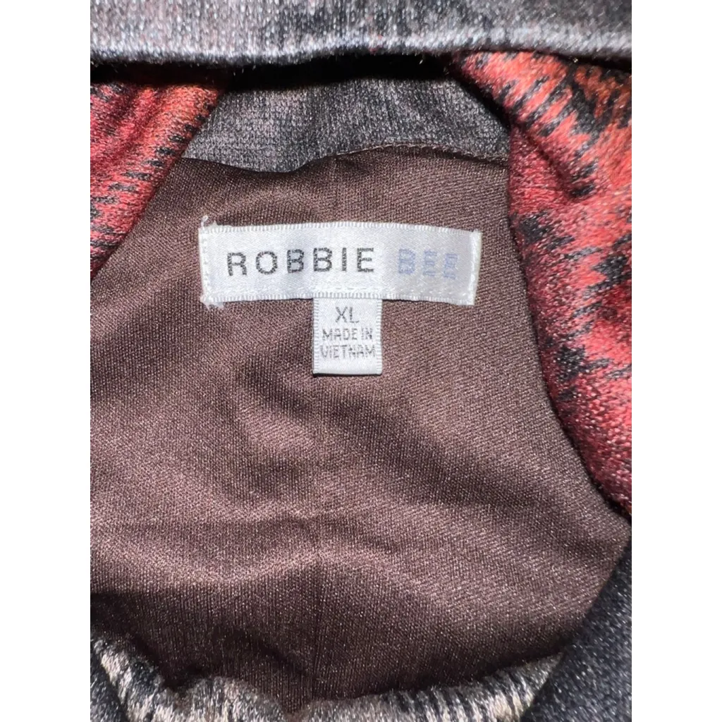 Women's ROBBIE BEE Plaid Long Sleeve Dress XL Brown Orange - Image 8