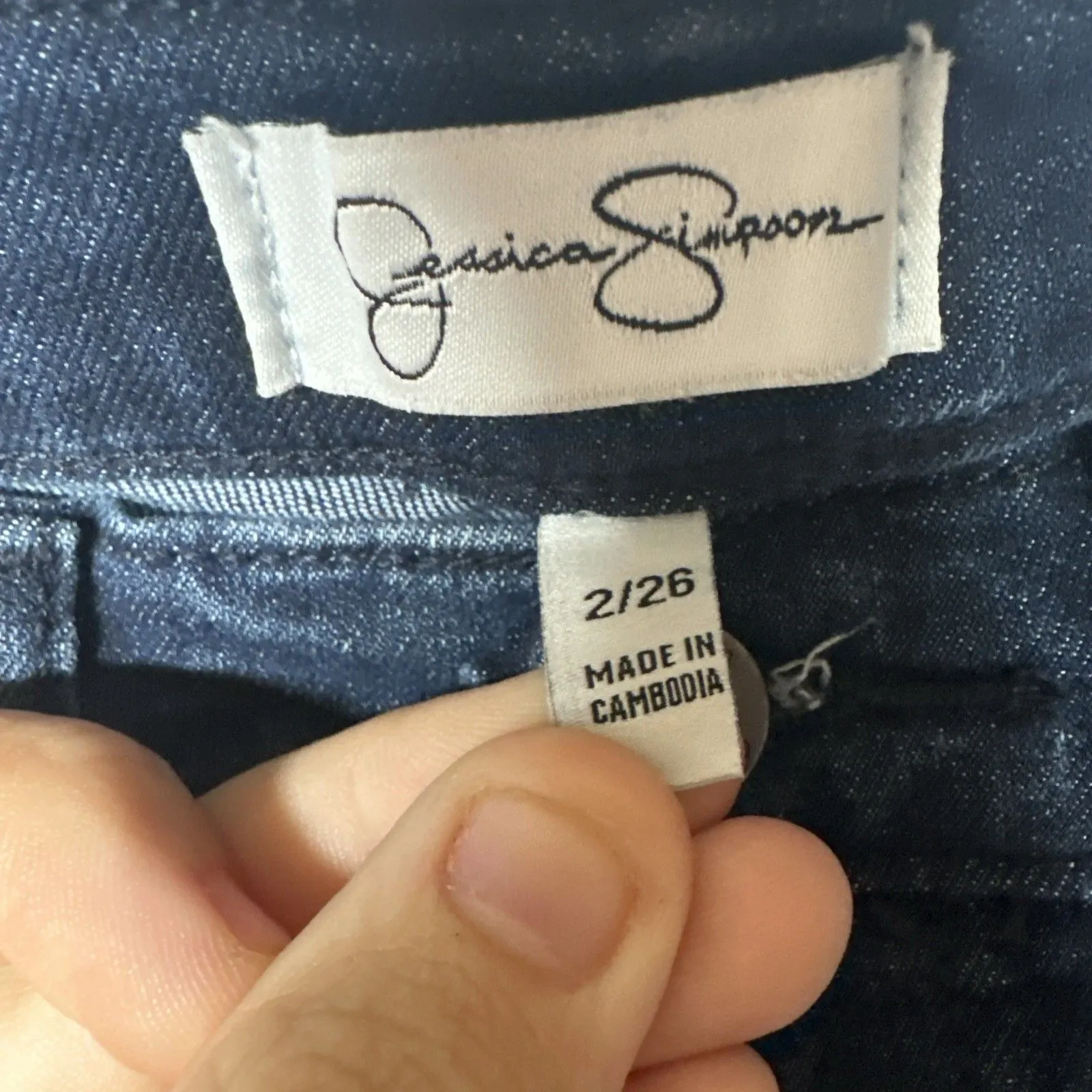 Jessica Simpson Women’s Jeans Size 2 / 26 Dark Wash Denim Mid Rise - Image 8