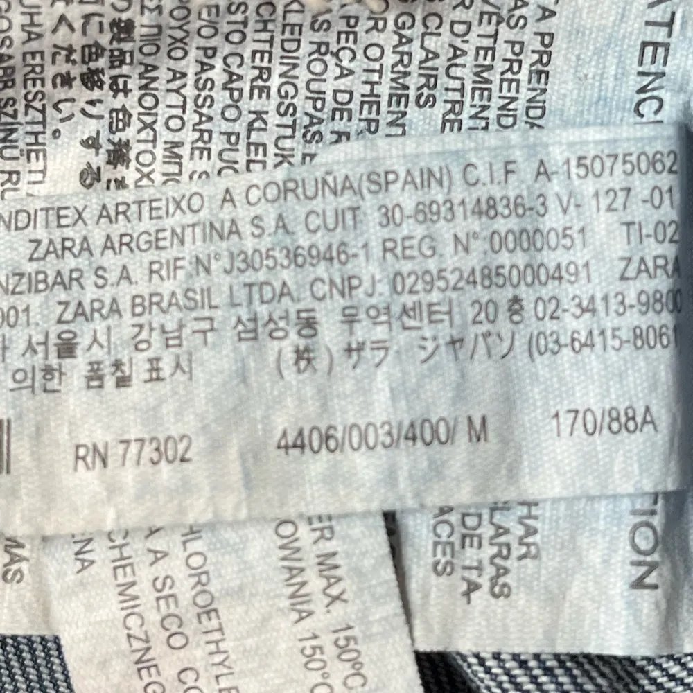 Zara Cropped Distressed Jean Jacket Blue Size Medium - Image 3