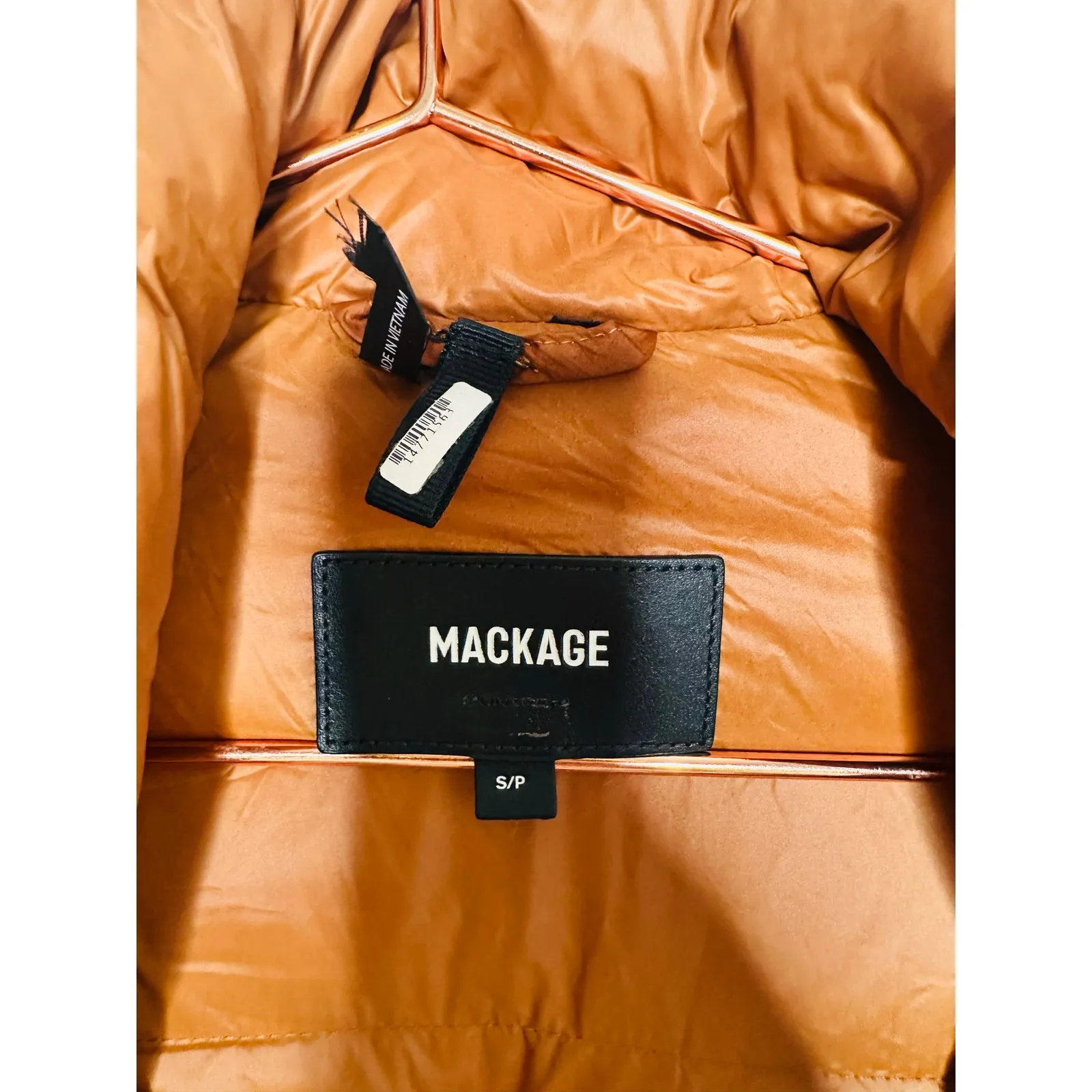 MACKAGE Brown Nylon Puffer Long Sleeve Freya Puffer Jacket Size Small REPAIRED - Image 10