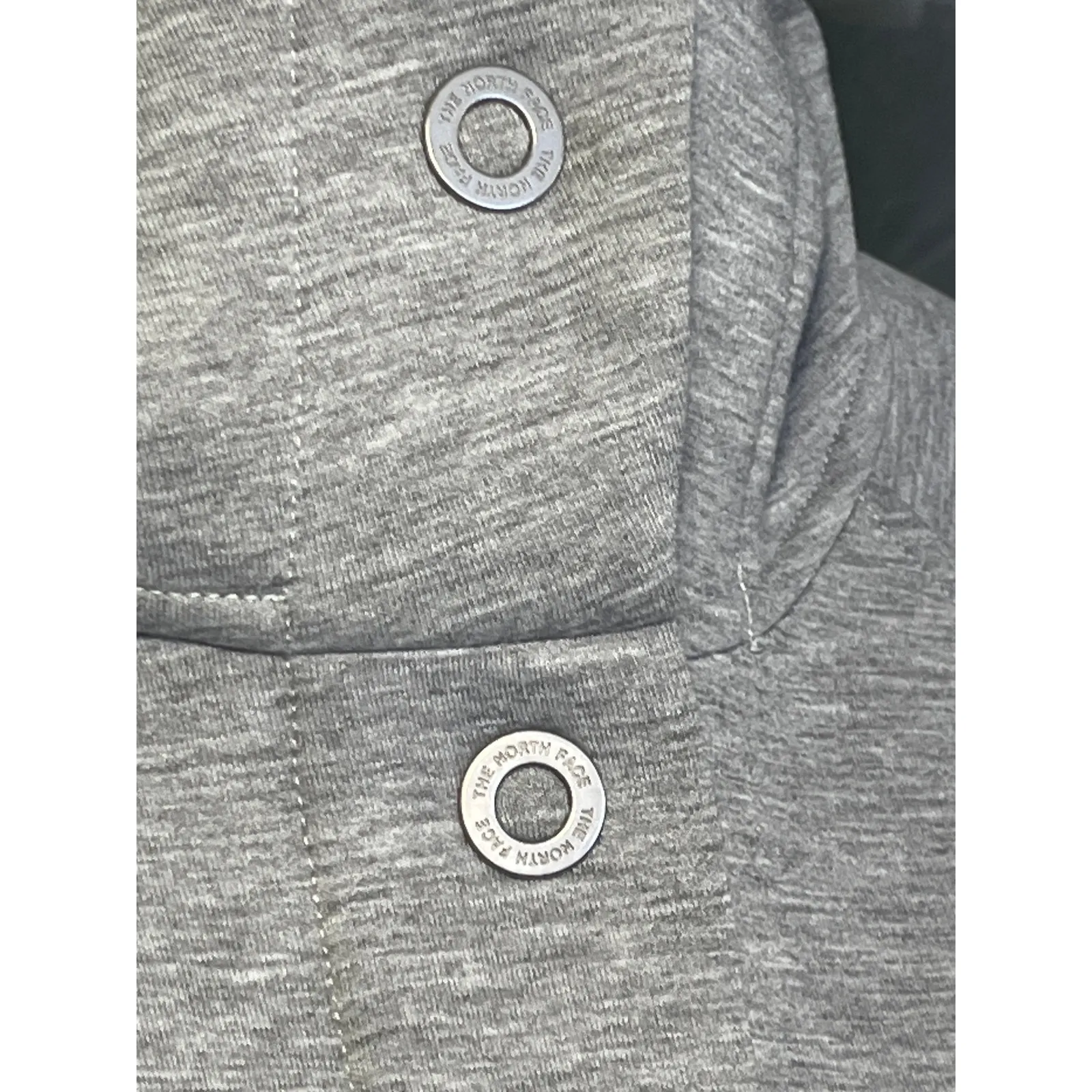 The North Face Women’s Gray Hooded Full Snap Jacket M Stretch Fleece Blend - Image 8